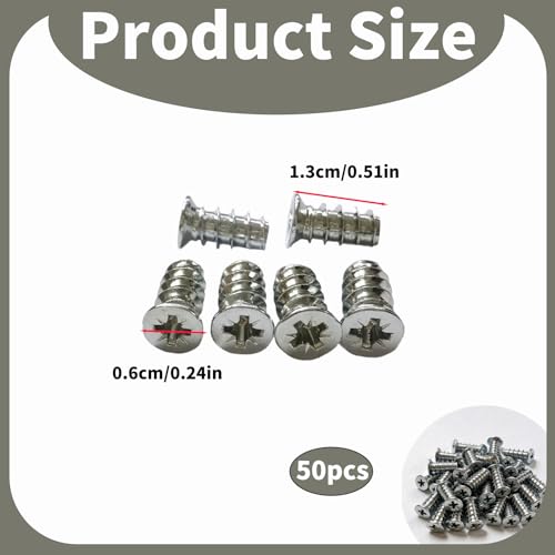 50 PCS Furniture Screws, Drawer Slide Screws Set, Cabinet and Furniture Repair Screws, Steel Construction with Phillips Flat Head Design, Compatible with Most Furniture Brands