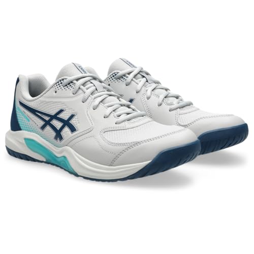 ASICS Men's Gel-Dedicate 9 Pickleball Tennis Shoes, 10, Concrete/MAKO Blue