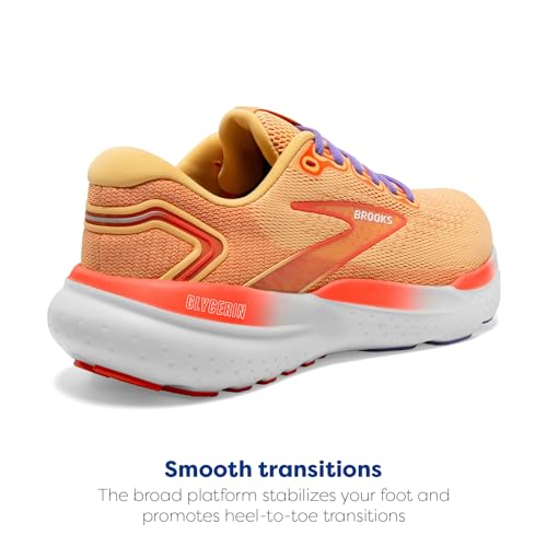 Brooks Women’s Glycerin 21 Neutral Running Shoe - Sunburst/Nasturtium/Purple - 7 Medium