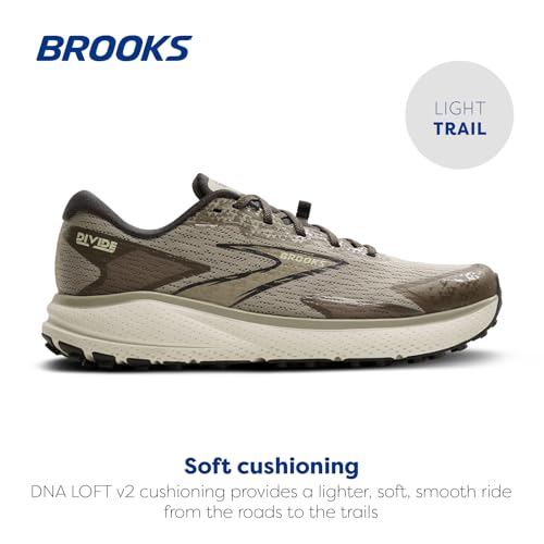 Brooks Men’s Divide 5 Trail Running Shoe - London-Fog/Falcon/Ebony - 8.5 Medium