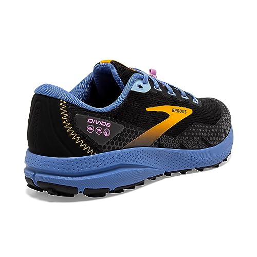 Brooks Women’s Divide 3 Trail Running Shoe - Black/Blue/Yellow - 8 Medium
