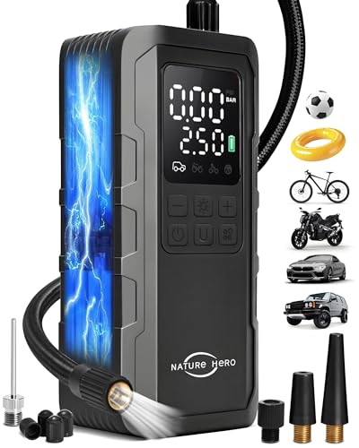 Nature Hero Tire Inflator Portable Air Compressor 150PSI Cordless Tire Pump