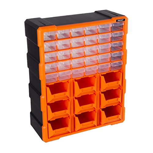 Stalwart Plastic Storage Drawers - 39-Drawer Screw Organizer, Black
