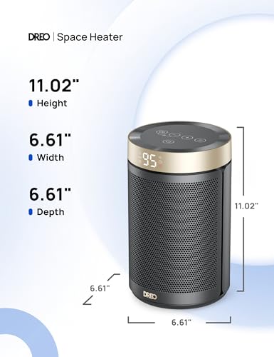 DREO Space Heater, Portable Electric Heaters for Indoor Use with Thermostat and Remote, 2024 Upgraded, Digital Display, 12H Timer, 5 Mode, 1500W PTC Ceramic Fast Safety Heat for Office Bedroom Home