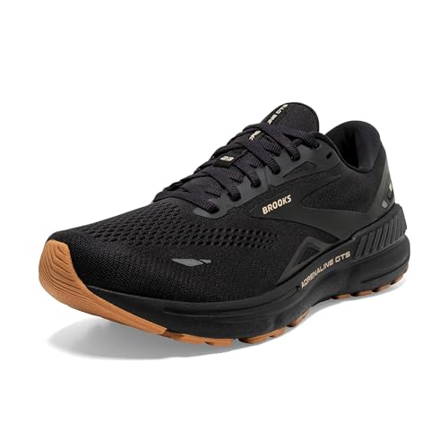 Brooks Men’s Adrenaline GTS 23 Supportive Running Shoe - Black/Cream/Biscuit - 7.5 Wide