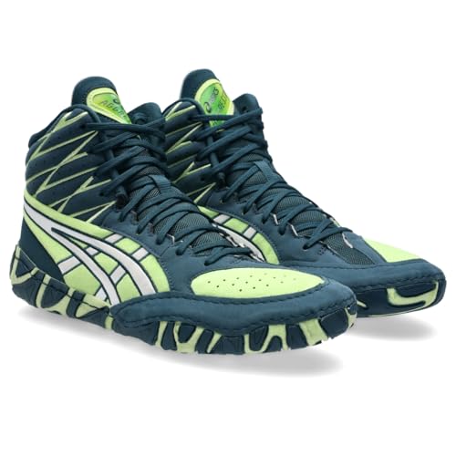 ASICS Men's Aggressor 6 Wrestling Shoes, 8, Tranquil Teal/Lime Green