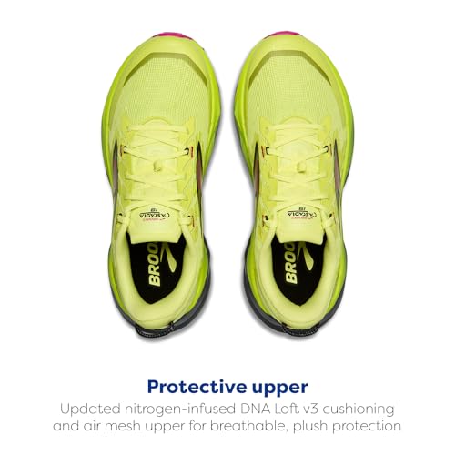 Brooks Women’s Cascadia 19 Mountain Trail Running Shoe - Sunny Lime/Black/Magenta - 5 Medium