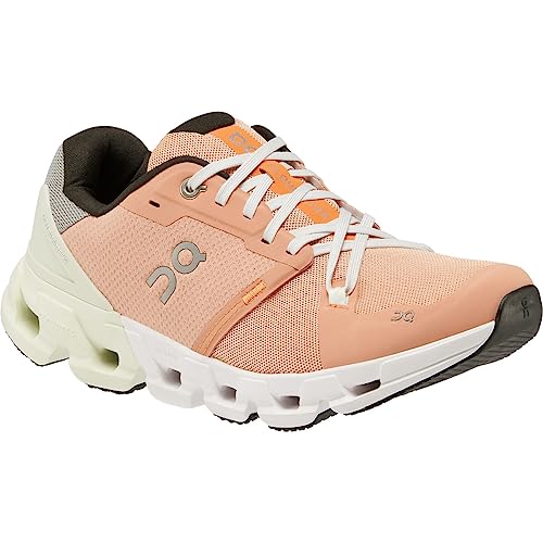 On Women's Cloudflyer 4 Sneakers, Peach/Aloe, 7.5 Medium US