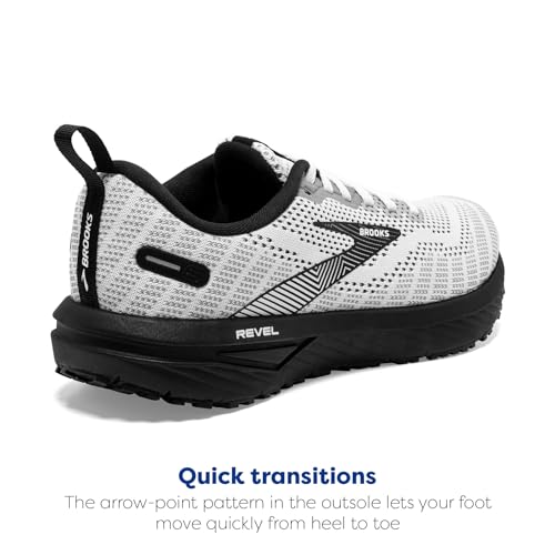 Brooks Men’s Revel 6 Neutral Running Shoe - White/Black - 11.5 Medium