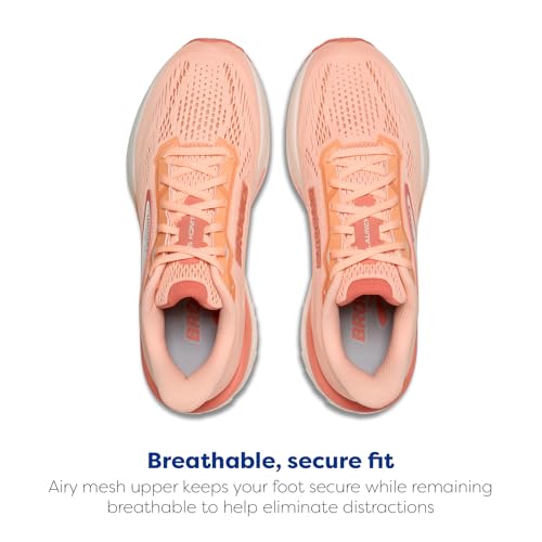 Brooks Women’s Launch 12 Neutral Running Shoe - Peach/Coconut/Peach Echo - 8 Medium