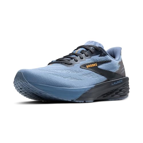 Brooks Men’s Launch 11 Neutral Running Shoe - Country Blue/Ebony/Orange - 8.5 Medium