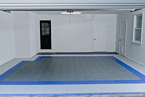 Speedway Garage Floor Diamond Tile, 12 x 12 x 0.5 in, Grey, 50-Piece Set