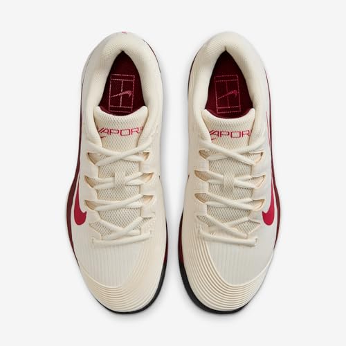 Nike Vapor 12 Women's Hard Court Tennis Shoes (Pale Ivory/Sail/Team Red/Rush Pink) Size 9.5
