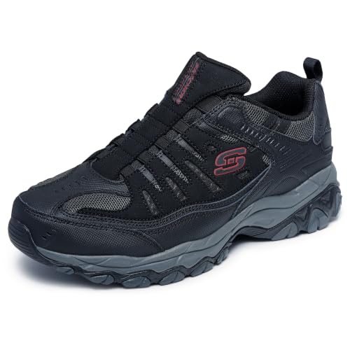 Skechers mens Afterburn M. Fit Wonted Loafer, Black/Charcoal, 11 X-Wide US