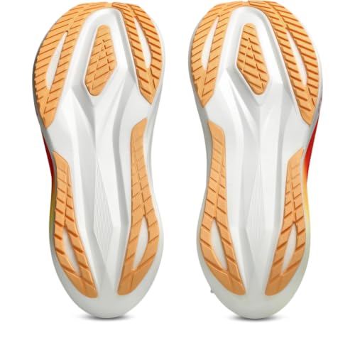ASICS Unisex MEGABLAST Running Shoes, 4M / 5.5W, White/Orange Glow
