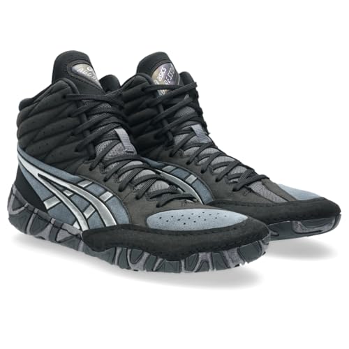 ASICS Men's Aggressor 6 Wrestling Shoes, 8, Black/Pure Silver