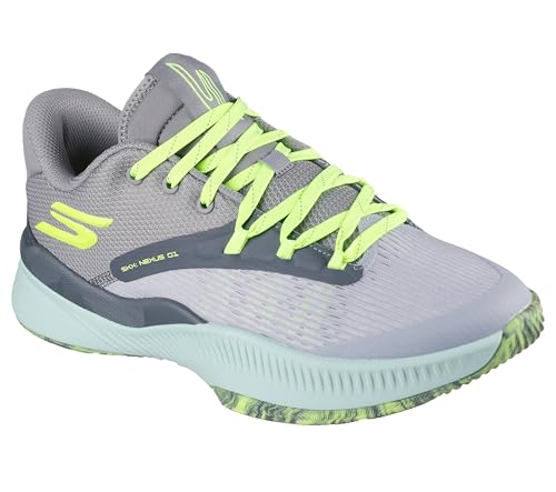 Skechers Men's Basketball SKX Nexus Sneaker, Charcoal/Green, 8.5