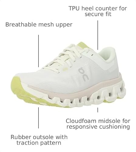 ON Cloudflow 4 Men's Road Running Shoes Sneakers (White/Sand, US Footwear Size System, Adult, Men, Numeric, Medium, 11.5)