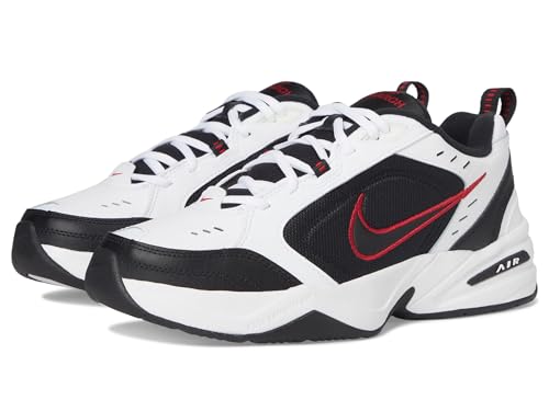 Nike Air Monarch IV Training Shoe (4E) - White/Black/Varsity Red, Size 9.5 US
