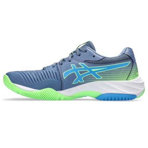 ASICS Men's Netburner Ballistic FlyteFoam 3 Volleyball Shoe, 8, Denim Blue/Waterscape