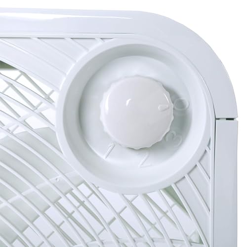 Hurricane Classic Floor Box Fan with 3 Speed Settings, White - 20in