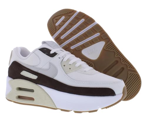 Nike Air Max 90 LV8 Women's Shoes (FD4328-102, White/Baroque Brown/Light Orewood Brown/Photon Dus) Size 9