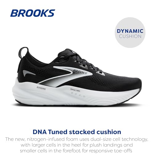 Brooks Men’s Glycerin 22 Neutral Running Shoe - Black/Grey/White - 11 Medium