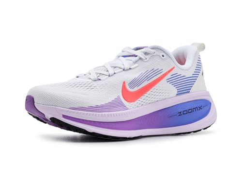 Nike Womens Vomero 18 White/Hot Lava/Violet Mist/Sapphire 6.5 Wide