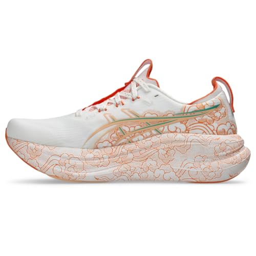 ASICS Unisex Gel-Nimbus 28 Tokyo Running Shoes, 5.5M / 7W, White/Apricot Crush