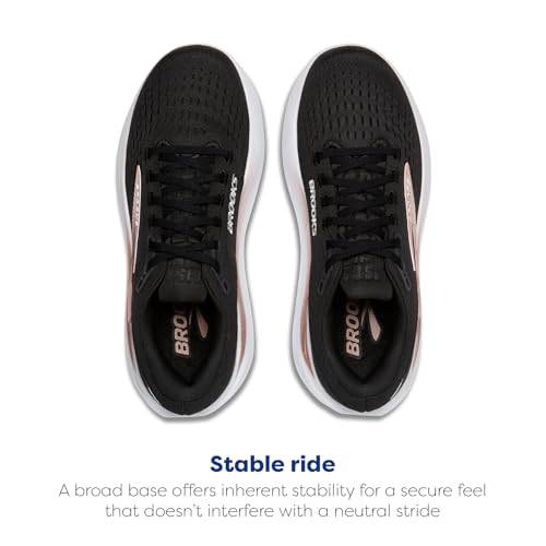 Brooks Women’s Ghost Max 3 Neutral Running & Walking Shoe - Black/Black/Rose Gold - 8 Medium