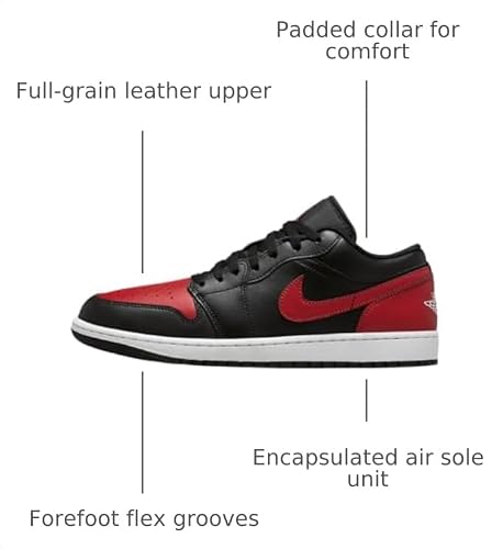 Nike Air Jordan 1 Low Men's Trainers in Black Varsity Red Summit White