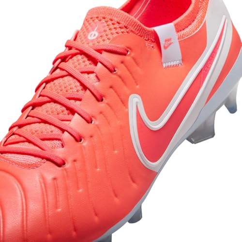 Nike Tiempo Legend 10 Elite Firm-Ground Low-Top Soccer Cleats (DV4328-800, Hot Lava/White) Size 11
