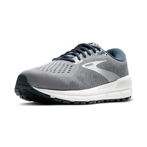 Brooks Women's Addiction GTS 15 Supportive Running Shoe - Grey/Navy/Aqua - 10.5 Medium