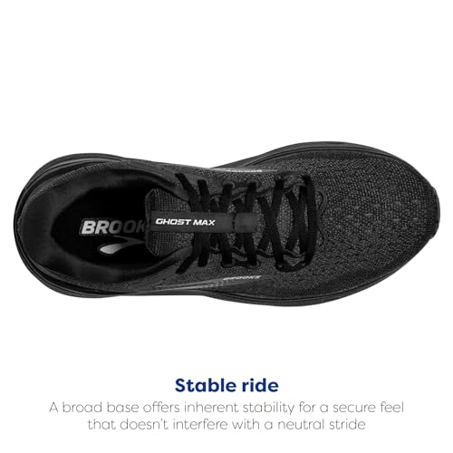 Brooks Women’s Ghost Max Cushion Neutral Running & Walking Shoe - Black/Black/Ebony - 11 Medium