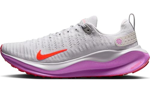 Nike InfinityRN 4 Men's Road Running Shoes (DR2665-011, Vast Grey/Hyper Violet/Bright Crimson) Size 12