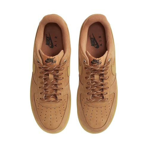 Nike Air Force 1 '07 WB, Men's Sneaker, Flax Wheat Gum Light Brown Black, 42 EU / 42 EU