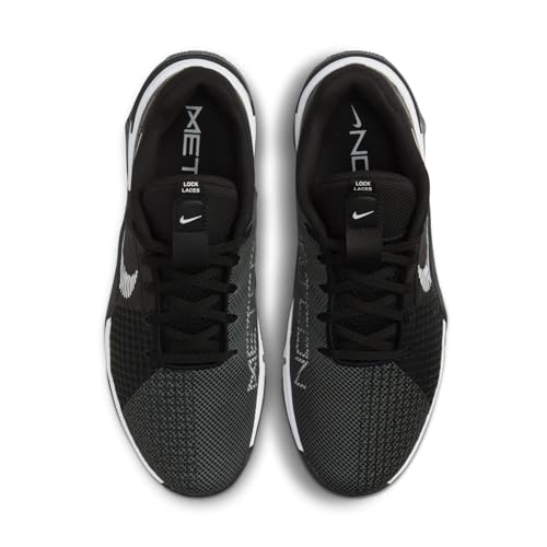 NIKE Metcon 8 Mens Trainers Gym Fitness Shoes, Black Dark Smoke Grey Smoke Grey White, 12