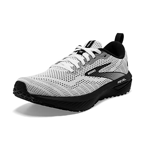 Brooks Men’s Revel 6 Neutral Running Shoe - White/Black - 11.5 Medium
