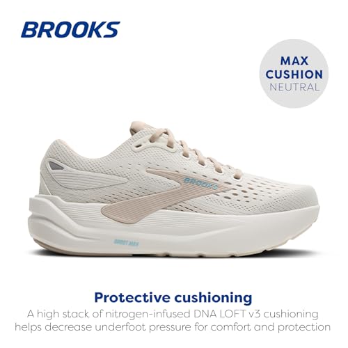Brooks Women Ghost Max 3 Coconut/Chateau Grey/Blue 8.5 Wide