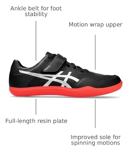 ASICS Unisex Throw PRO 3 Track & Field Shoe, 9M / 10.5W, Black/Pure Silver