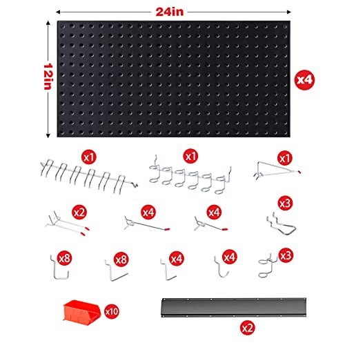Ultrawall Pegboard Wall Organizer, Black Metal Peg board Panels