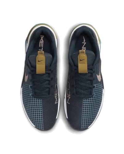 NIKE Metcon 8 Men's Trainers Gym Fitness Workout Shoes, Armory Navy Obsidian Cerulean Arctic Orange, 9