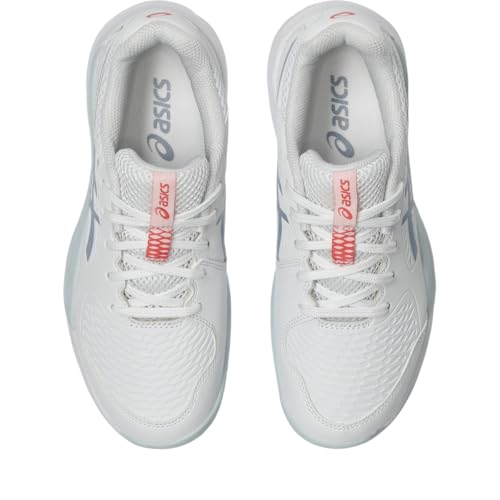 ASICS Kid's Gel-Resolution X Grade School Tennis Shoes, 5, White/Grey Blue