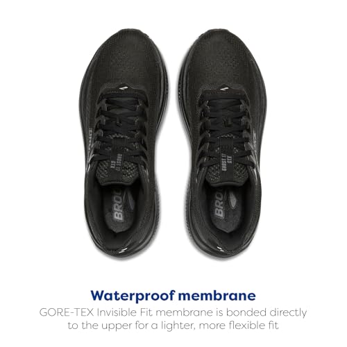 Brooks Women’s Ghost 17 GTX Waterproof Supportive Running & Walking Shoe - Black/Black/Ebony - 7.5 Medium