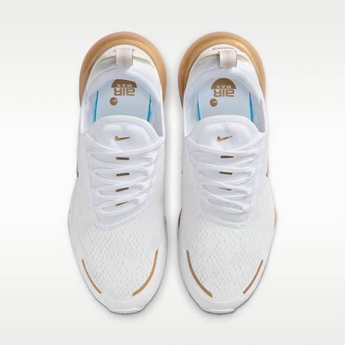 Nike Air Max 270 Premium Women's Shoes (White/Team Gold/Truly Gold/Metallic Gold) Size 7.5