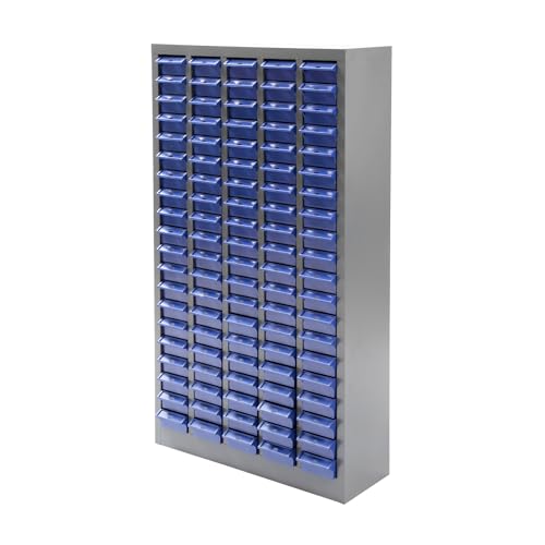 biosp 100 Drawers Bolt and Nut Tool Storage Cabinet Parts Cabinet Hardware Organization Shelves Bolts Bin Tool with ABS Material Drawer Label Stickers for Tool Hardware Storage, Grey