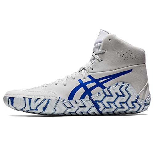 ASICS Men's Aggressor 5 Wrestling Shoes, 4.5, White/Lapis Lazuli Blue