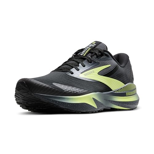 Brooks Men’s Adrenaline GTS 24 Weatherized Supportive Running Shoe - Black/Ebony/New Yellow - 9.5 Medium