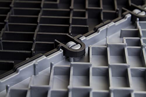 Big Floors GarageTrac Garage Floor Tiles, Interlocking Garage Flooring, Diamond Pattern Non-Slip Heavy-Duty Copolymer Modular Tile, Easy Install (Graphite, 48 Pack of 12 x 12" Tiles, 48 Sq Ft)