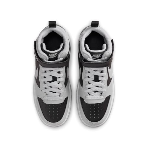 Nike Big Kid's Court Borough Mid 2 Shoes, Black/Light Smoke Grey-White-Gum Medium Brown, 6Y